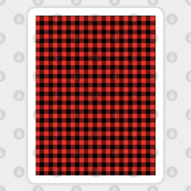 Red and black plaid pattern Magnet by craftydesigns